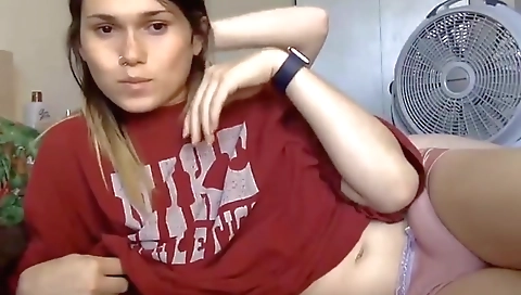 Amateur shemale gets fucked in the ass on the webcam