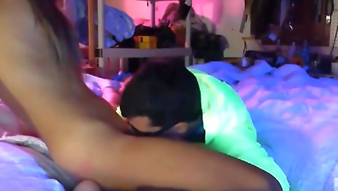 Busty shemale fucks a dude with great passion in her mouth