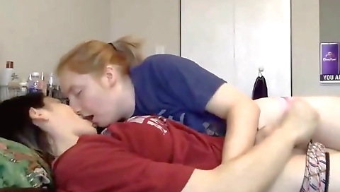 Shemale gets her mouth and pussy fucked by his cock